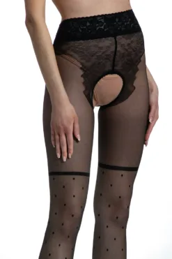 foto model kruisloze panty lolita zwart van Amour
