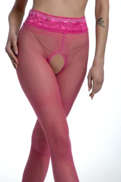 Productfoto kruisloze panty hip lace pink bonbon