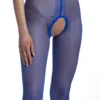 Product foto open kruis panty hip gloss blauw
